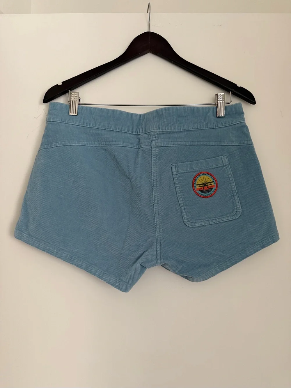 Amundsen Women’s Light Blue Corduroy Bike Shorts with Contrast Pocket SZ Large - Picture 7 of 7